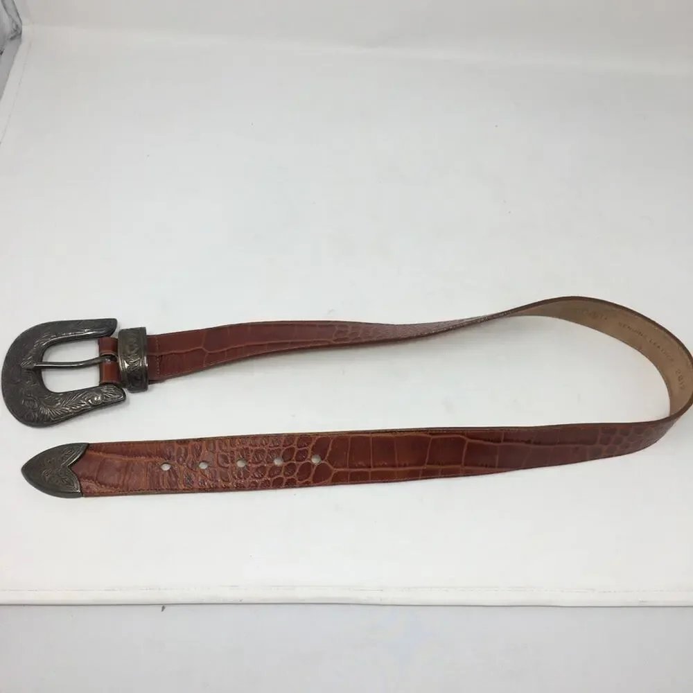 Jennifer Graham Brown Genuine Leather Western Boho Belt Large
